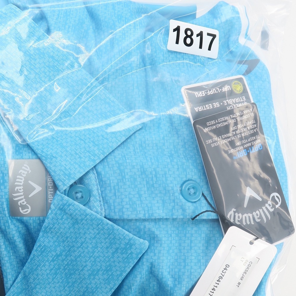 Callaway Mens Opti-Dri Golf Polo Shirt Blue Striped Performance UPF 50 Size LT - Picture 10 of 11